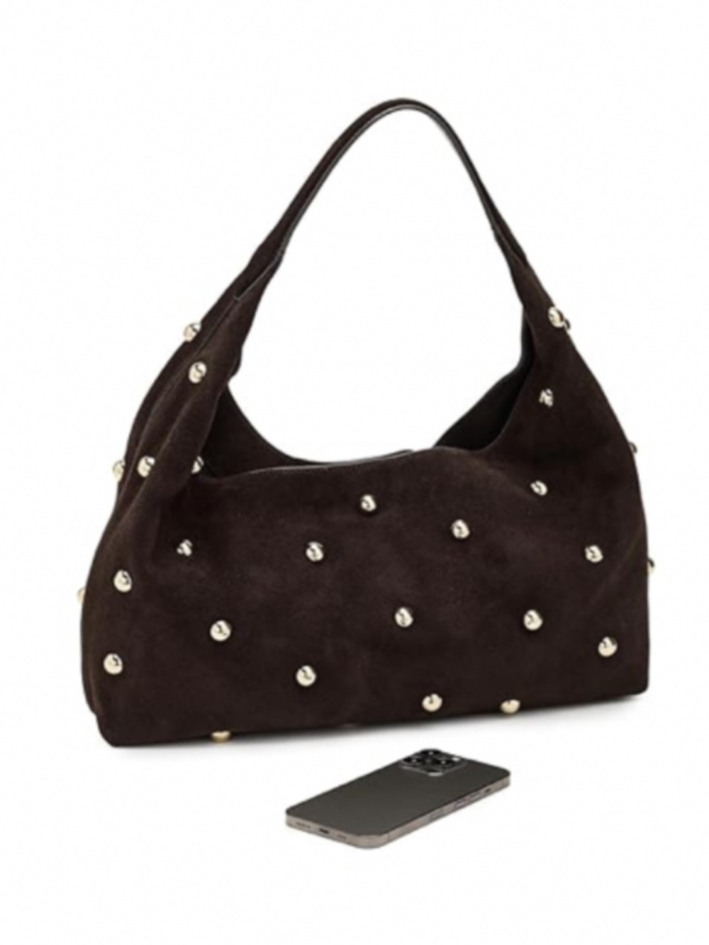Madewell the mylie studded suede shoulder bag